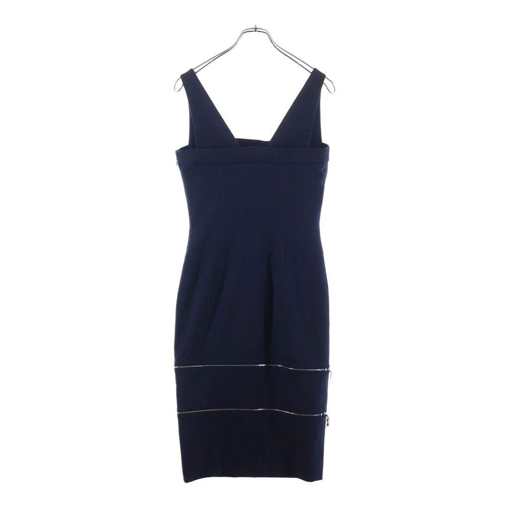 Dior Multi Zip No Sleeve Blanc Dress Navy 38 — view 2