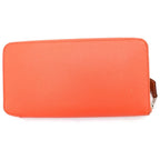 Hermes Azap Long Silk in Wallet Card Case Red Orange Epsom Silver — view 2