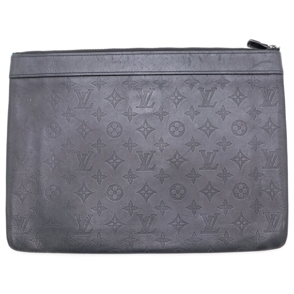 Louis Vuitton Monogram Shadow Discovery Clutch Black — view 2
