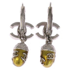 Chanel CC Logo Acorn Motif Earrings Silver Yellow — view 2
