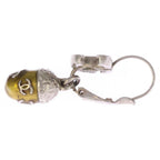 Chanel CC Logo Acorn Motif Earrings Silver Yellow — view 4
