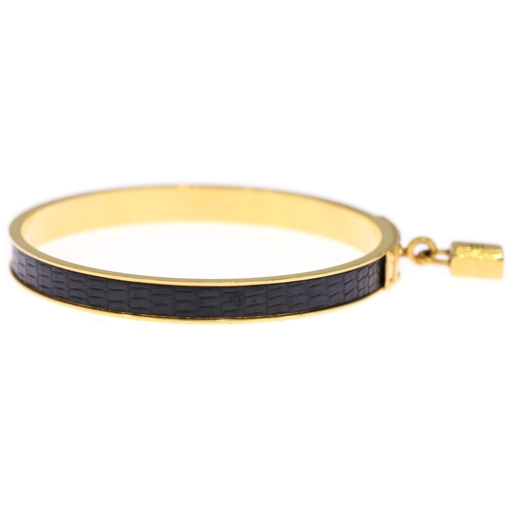 Hermes Kelly Bangle Bracelet Gold Black — view 3