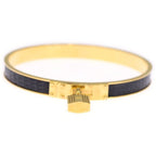 Hermes Kelly Bangle Bracelet Gold Black — view 4