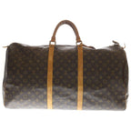 Louis Vuitton Monogram Keepall 60 Leather Boston Bag Brown — view 2