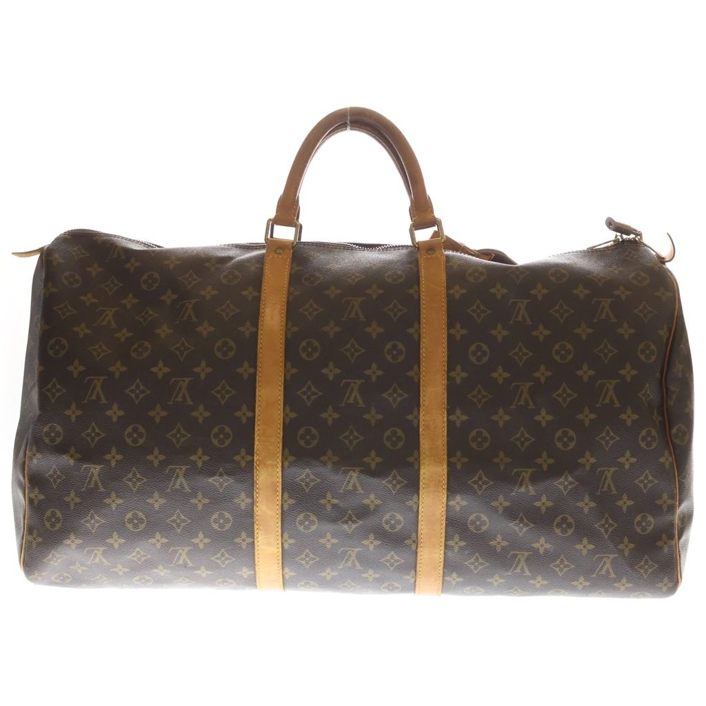 Louis Vuitton Monogram Keepall 60 Leather Boston Bag Brown — view 2