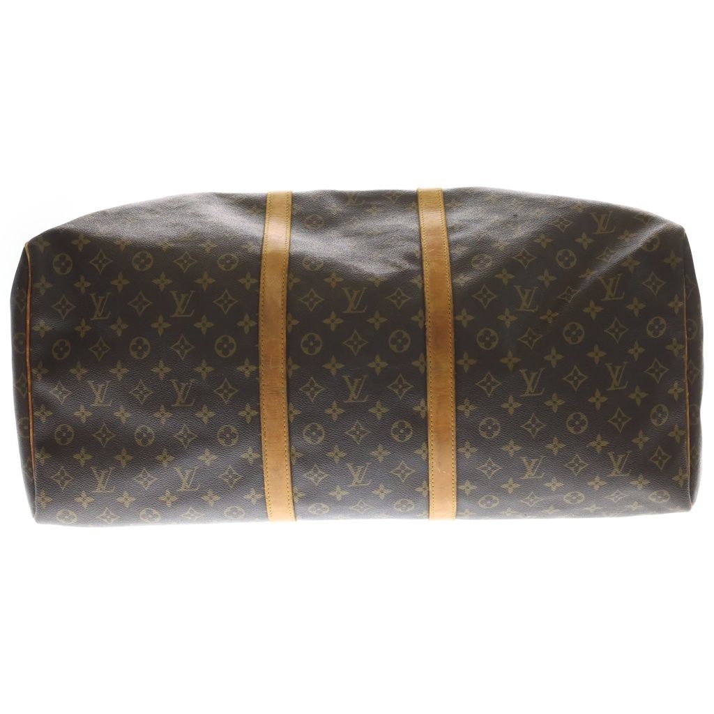 Louis Vuitton Monogram Keepall 60 Leather Boston Bag Brown — view 4