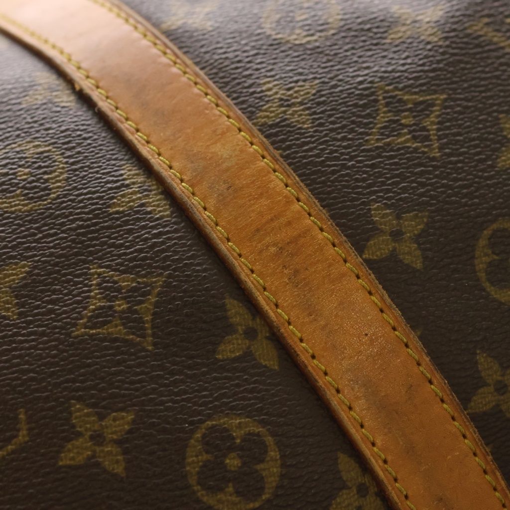 Louis Vuitton Monogram Keepall 60 Leather Boston Bag Brown — view 6
