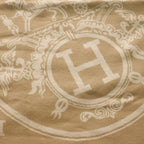 Hermes New Libris Shawl Cashmere Fringe Scarf Beige — view 2