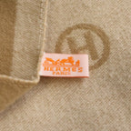 Hermes New Libris Shawl Cashmere Fringe Scarf Beige — view 6