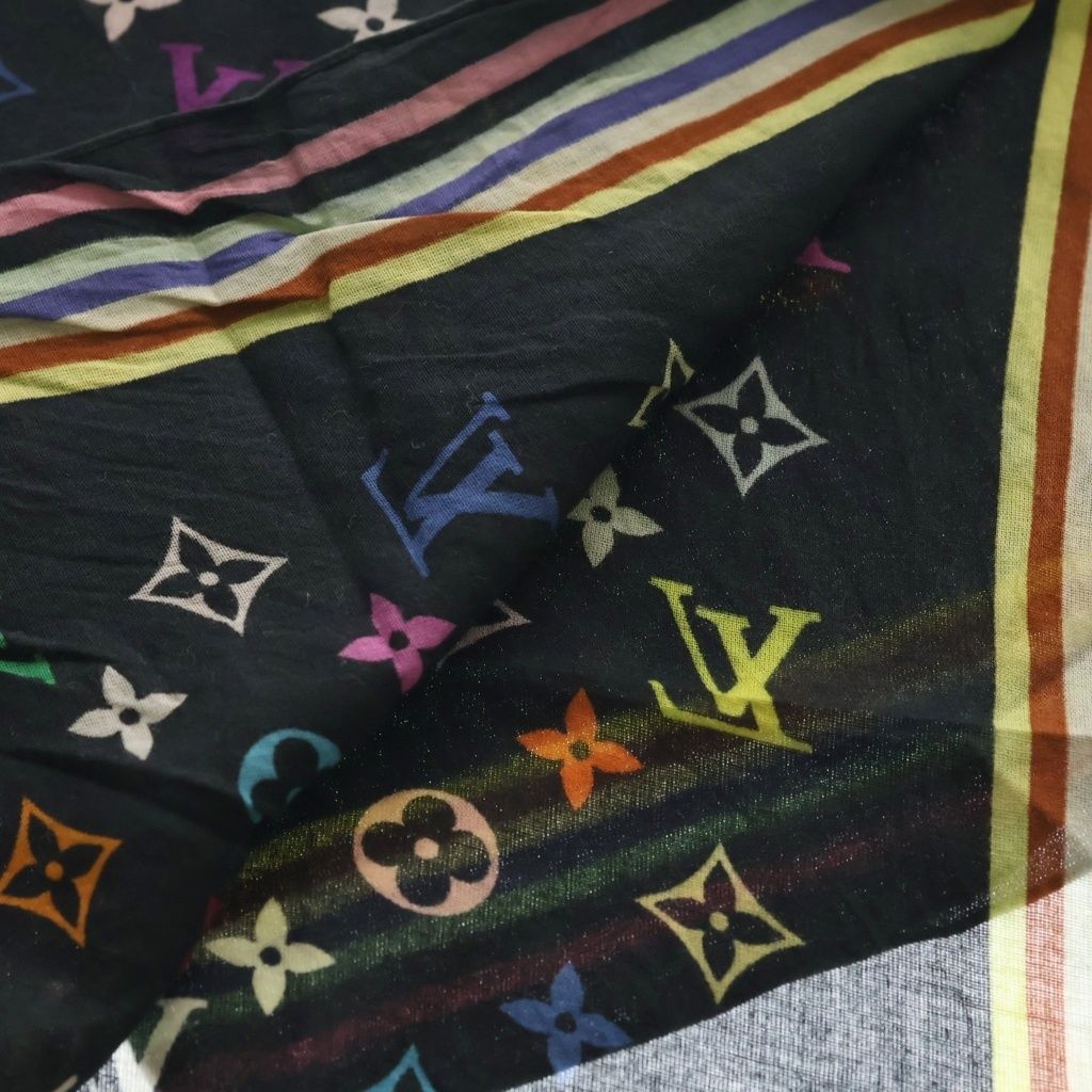Louis Vuitton Monogram Multicolor Cotton Scarf Bandana — view 5