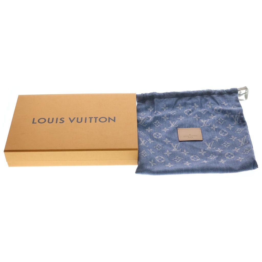 Louis Vuitton Shawl Steamer Cashmere Blend Large Blue Scarf — view 6