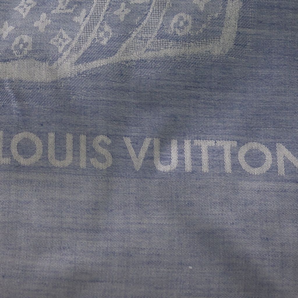 Louis Vuitton Shawl Steamer Cashmere Blend Large Blue Scarf — view 2