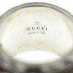 Gucci Garden Green Stone Tiger Head Ring Silver — view 5