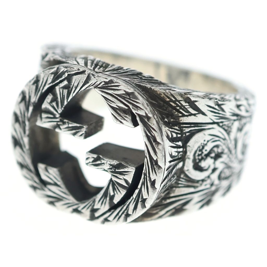 Gucci Interlocking Arabesque Ring Silver