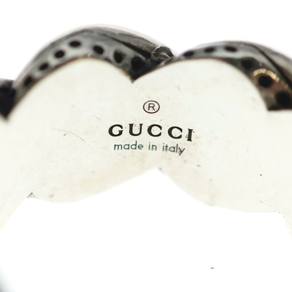 Gucci Garden Twist GG Logo Ring Silver