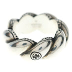 Gucci Garden Twist GG Logo Ring Silver