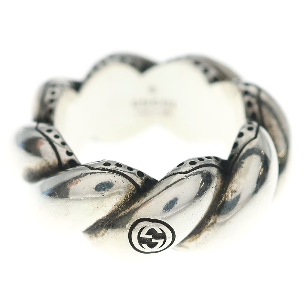 Gucci Garden Twist GG Logo Ring Silver