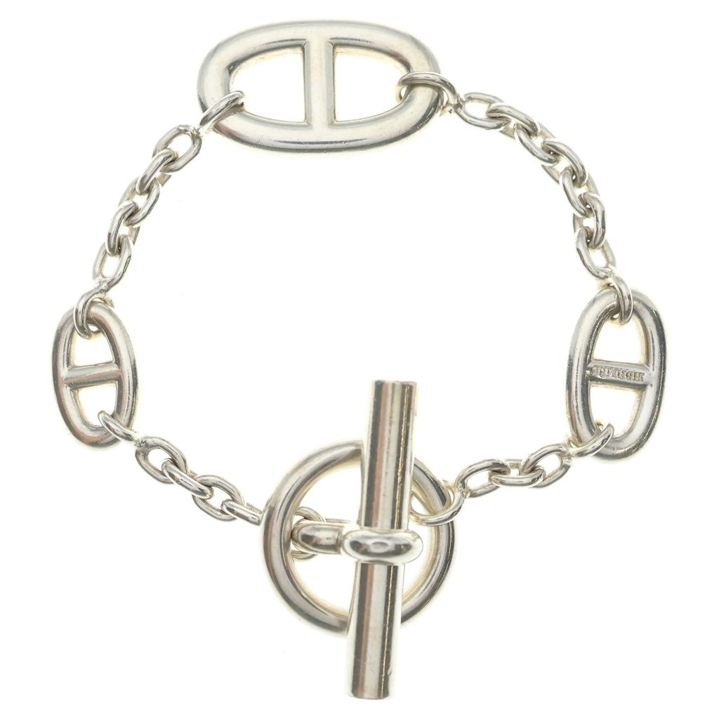 Hermes Chaine D'ancre Farandole ST Chain Bracelet Silver