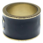 Chanel CC Logo Heart Ring Black Gold — view 4