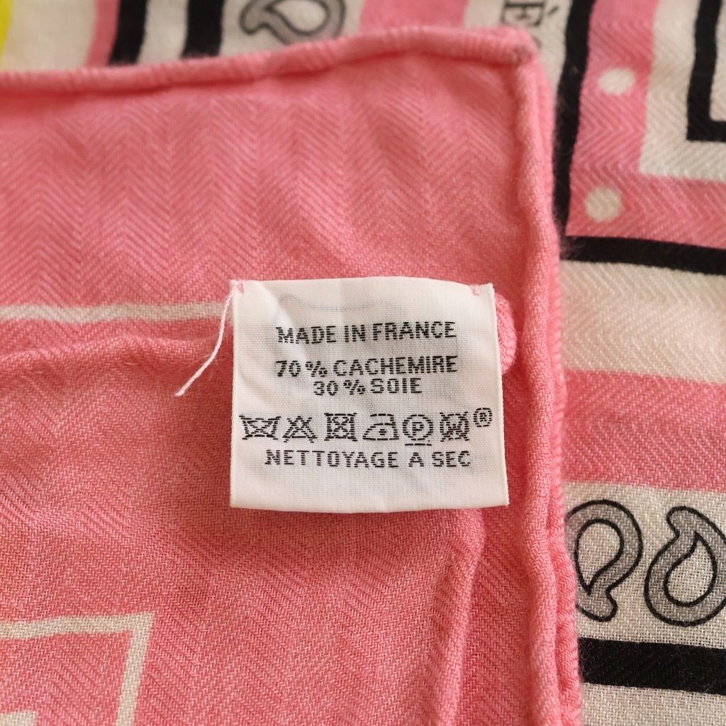 Hermes Carre Sailor Tattoo Large Silk Scarf Shawl Pink