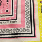 Hermes Carre Sailor Tattoo Large Silk Scarf Shawl Pink