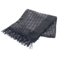 Dior Oblique All Over Wool Fringe Large Shawl Black Scarf