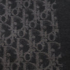 Dior Oblique All Over Wool Fringe Large Shawl Black Scarf — view 2