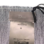 Dior Logo Cashmere Fringe Shawl Scarf Gray