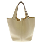 Hermes Picotin Lock MM Taurillon Clemence Gold Handbag Nata Ivory — view 2