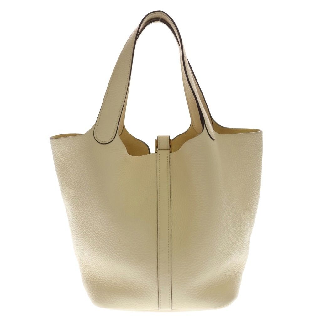 Hermes Picotin Lock MM Taurillon Clemence Gold Handbag Nata Ivory — view 2