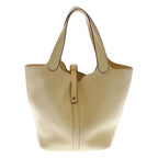 Hermes Picotin Lock MM Taurillon Clemence Gold Handbag Nata Ivory
