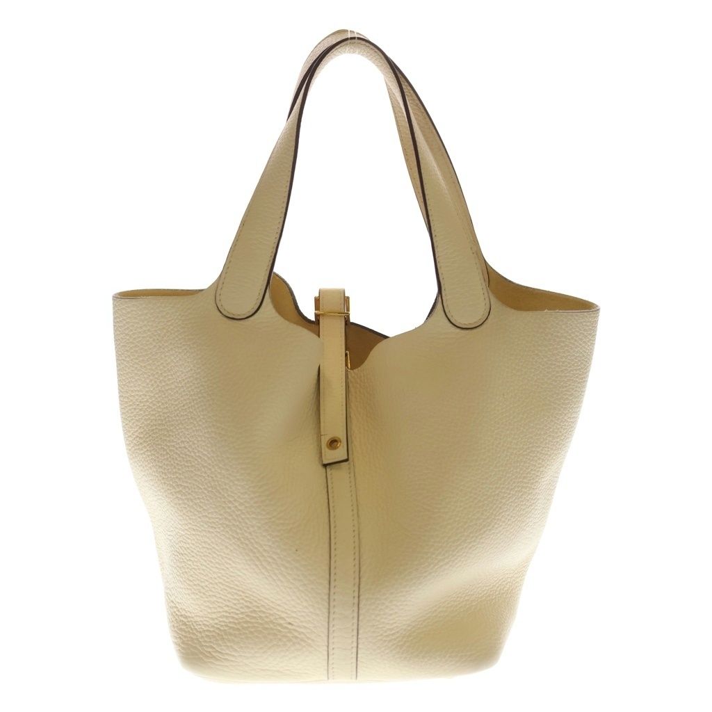Hermes Picotin Lock MM Taurillon Clemence Gold Handbag Nata Ivory