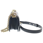 Chanel Boy Mini Chez Blanc Stitch Caviar Leather Gold Chain Shoulder Bag Plate — view 3