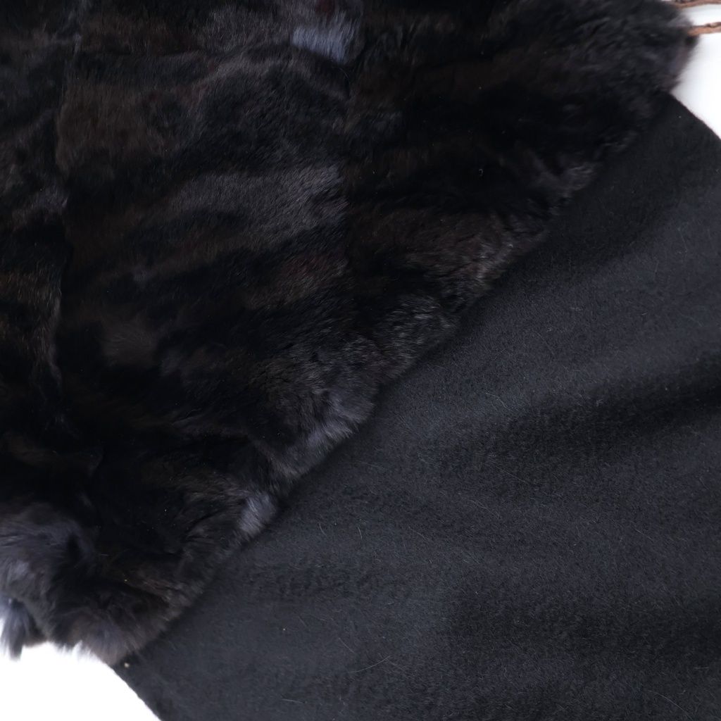 Fendi Cashmere Fur Shawl Scarf Black — view 4