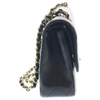 Chanel Quilted 25 Caviar Leather Double Flap Chain Shoulder Bag Gold Black — view 3