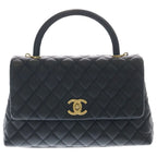 Chanel Coco Handle 29 Top Caviar Leather 2-Way Hand Chain Shoulder Bag Gold