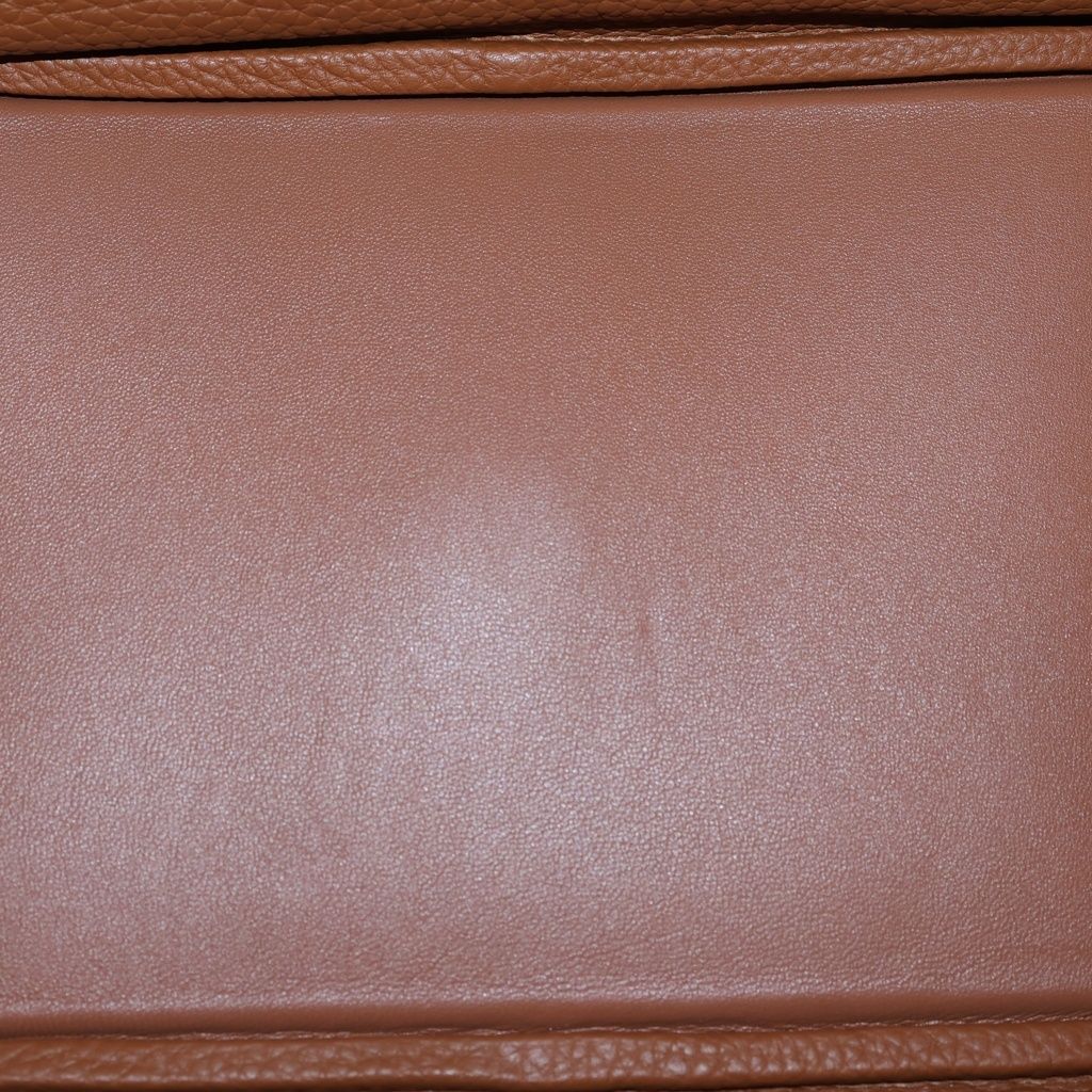Hermes Lindy 30 Taurillon Clemence Gold Shoulder Bag Silver Brown — view 7