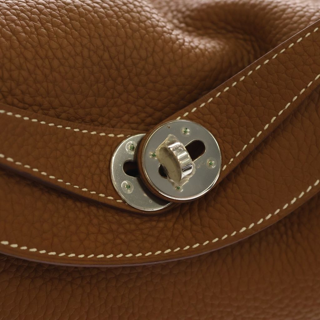 Hermes Lindy 30 Taurillon Clemence Gold Shoulder Bag Silver Brown — view 6