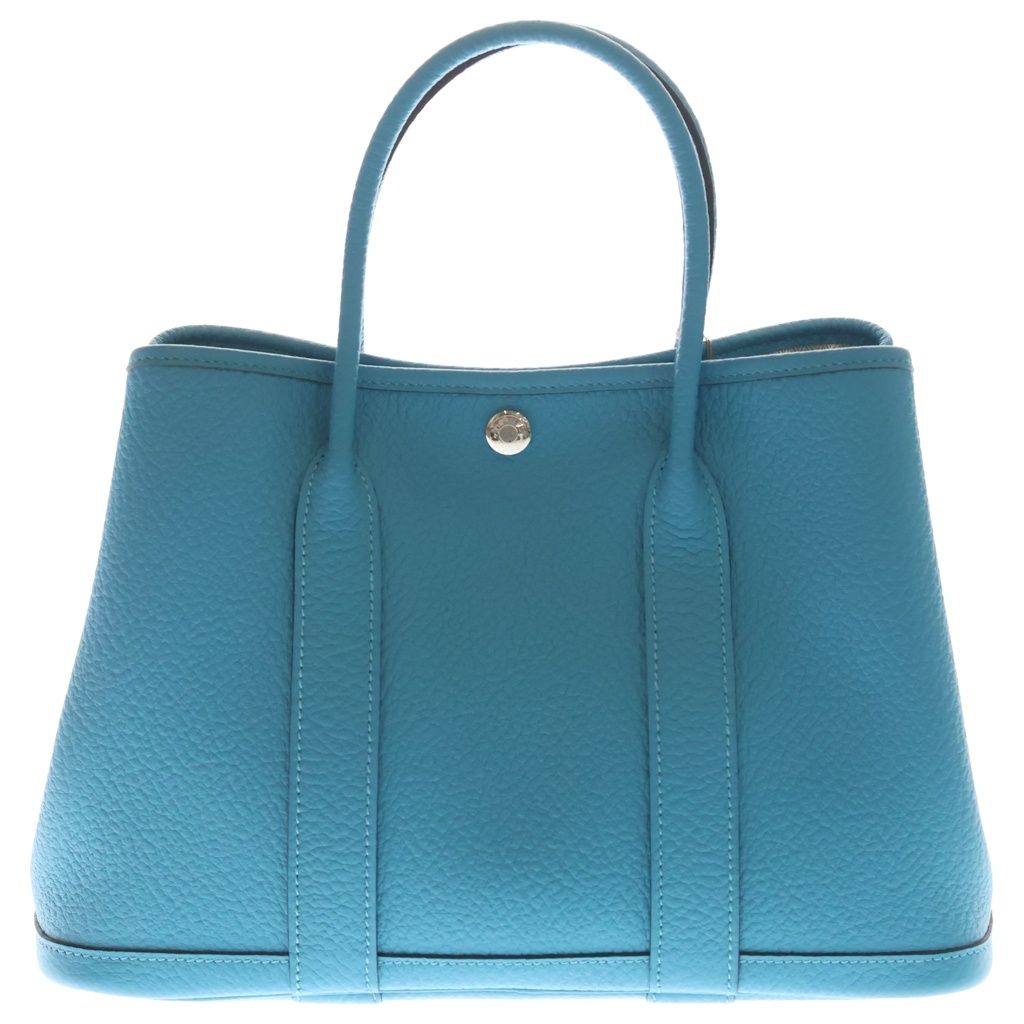 Hermes Garden Party 30 TPM Negonda Handbag Turquoise Silver Blue — view 2
