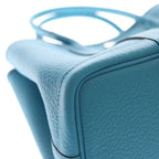 Hermes Garden Party 30 TPM Negonda Handbag Turquoise Silver Blue — view 5