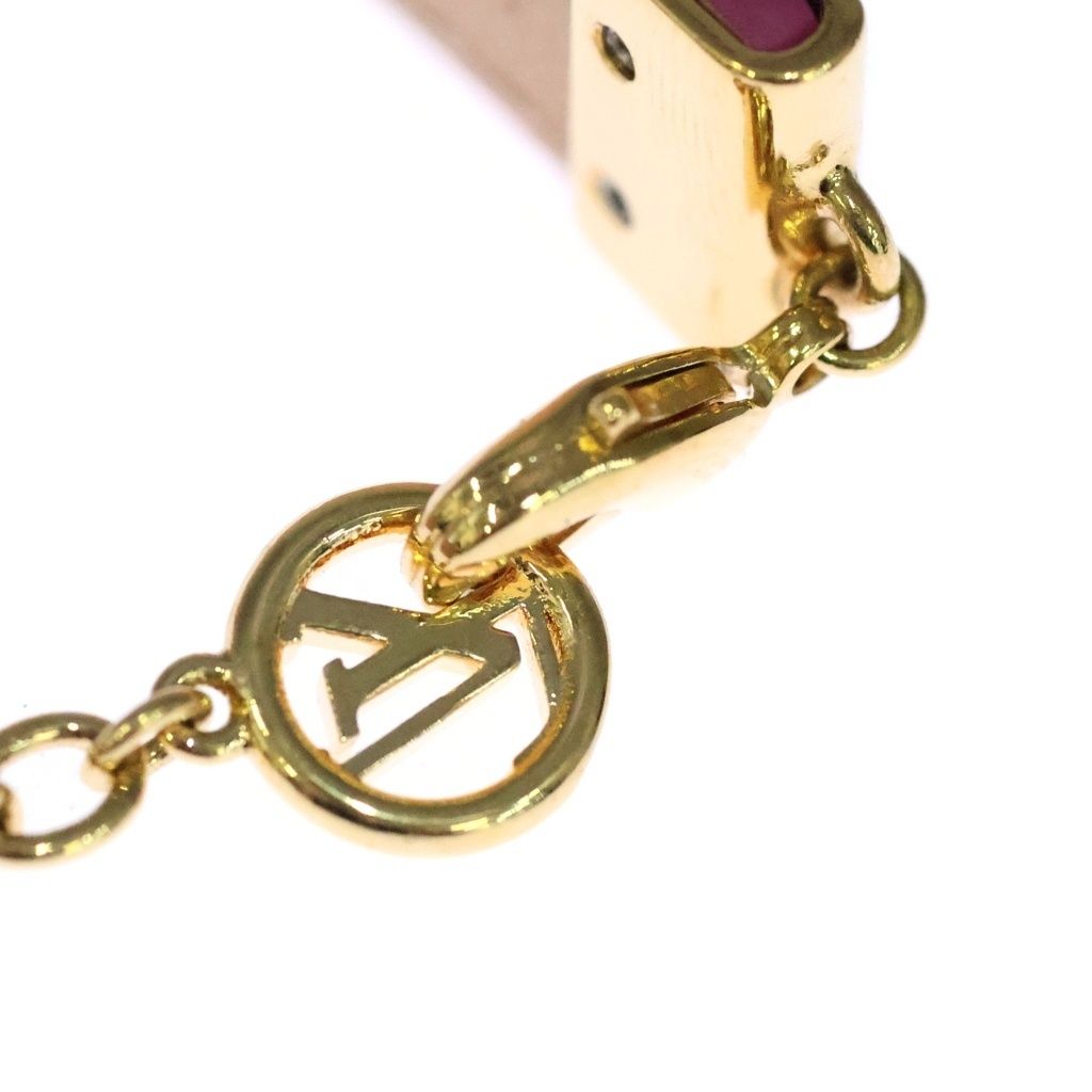 Louis Vuitton LV Glam Bracelet Patent Leather Gold Plated Pink — view 6