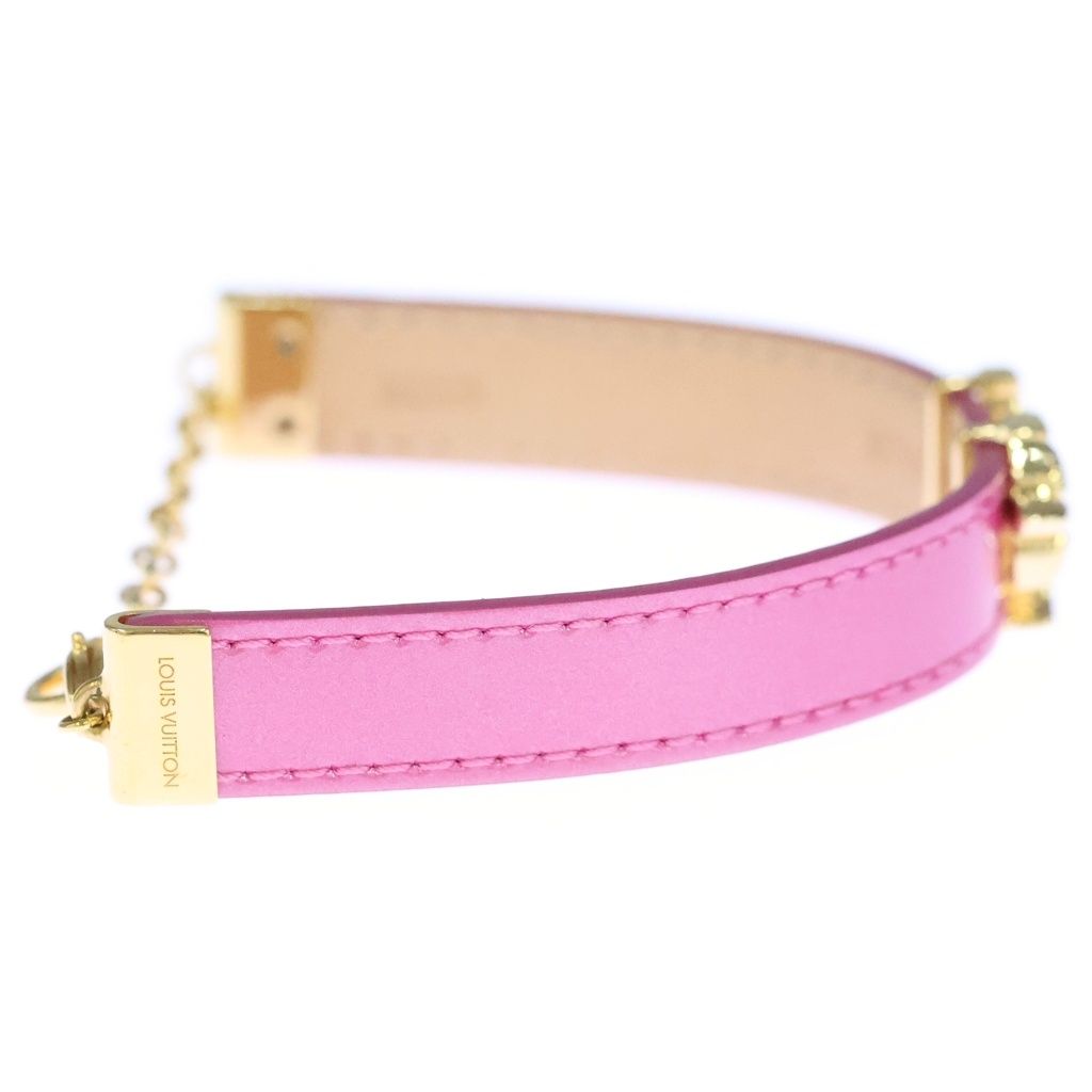 Louis Vuitton LV Glam Bracelet Patent Leather Gold Plated Pink — view 3