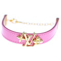 Louis Vuitton LV Glam Bracelet Patent Leather Gold Plated Pink
