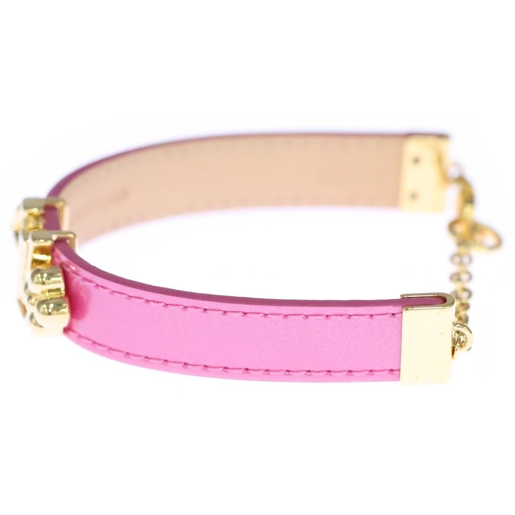 Louis Vuitton LV Glam Bracelet Patent Leather Gold Plated Pink — view 4