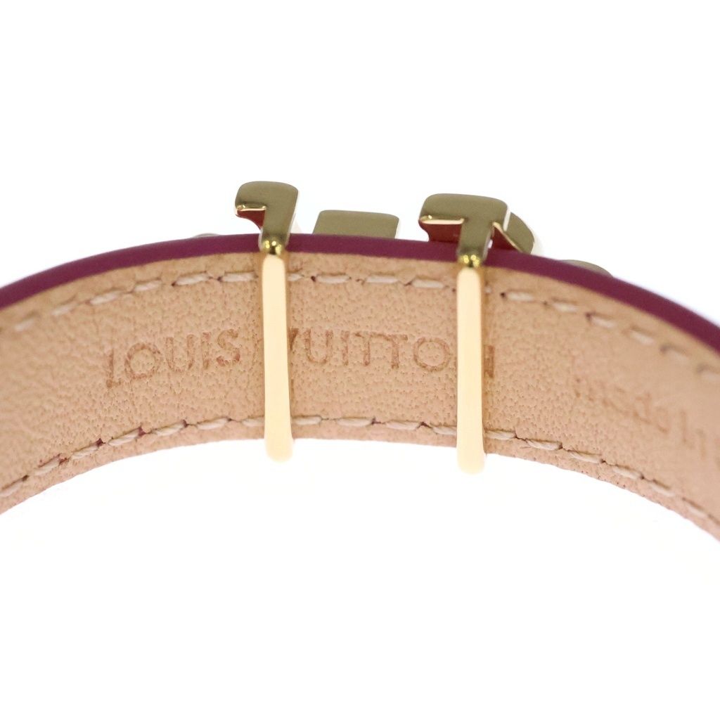 Louis Vuitton LV Glam Bracelet Patent Leather Gold Plated Pink — view 5