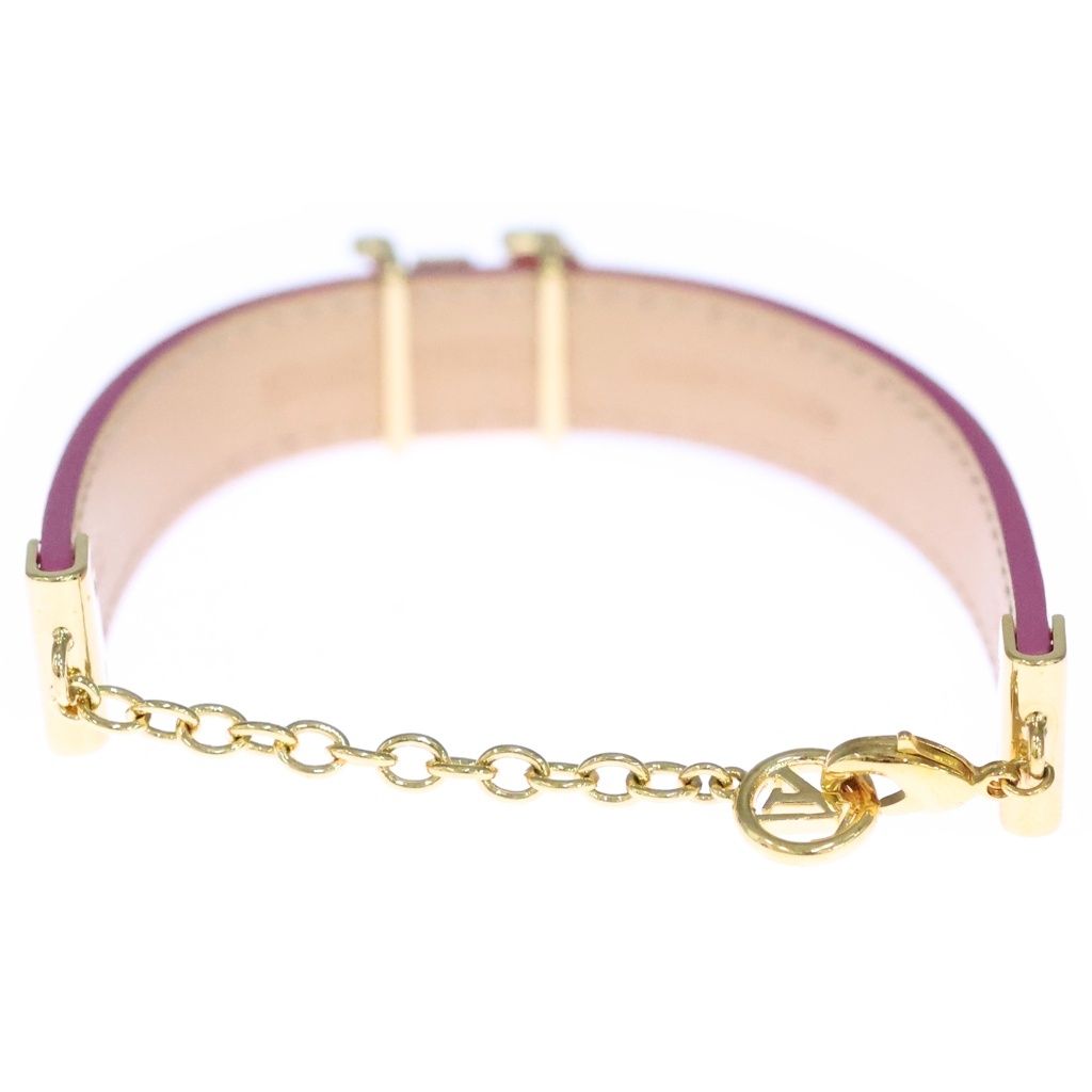 Louis Vuitton LV Glam Bracelet Patent Leather Gold Plated Pink — view 2