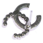 Chanel CC Logo Stud Earrings Strass Costume Pearl White Silver — view 6