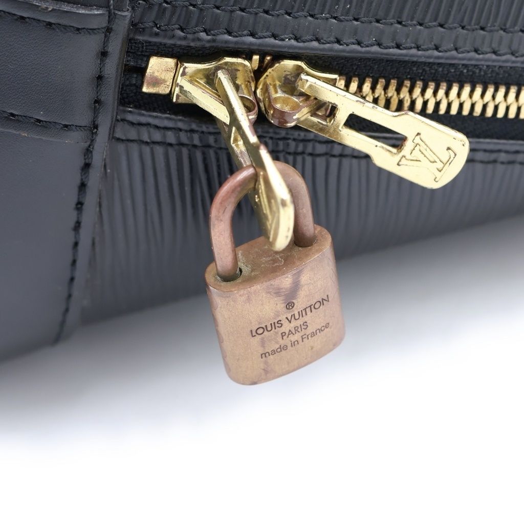 Louis Vuitton Epi Alma PM Handbag Black Noir Leather Gold — view 6