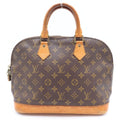 Louis Vuitton Monogram Alma Handbag Brown Leather Gold