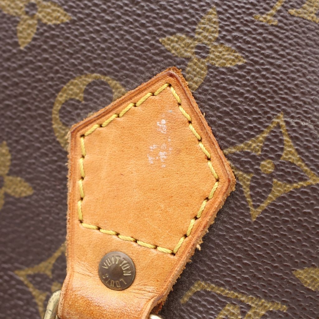 Louis Vuitton Monogram Alma Handbag Brown Leather Gold